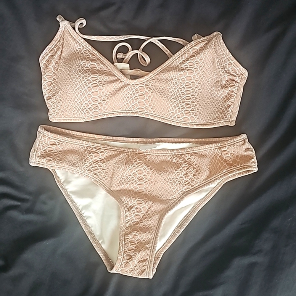 Light brown printed bikini
